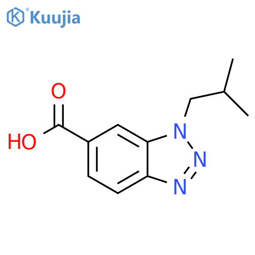 1-(2-methylpropyl)-1H-1,2,3-benzotriazole-6-carboxylic acid structure