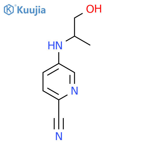 5-(1-hydroxypropan-2-yl)aminopyridine-2-carbonitrile structure