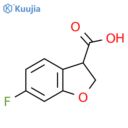 6-Fluoro-2,3-dihydro-1-benzofuran-3-carboxylic acid structure