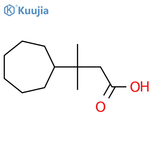 3-cycloheptyl-3-methylbutanoic acid structure