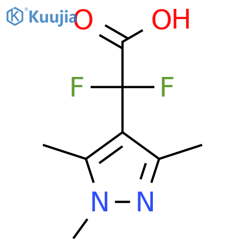 2,2-difluoro-2-(trimethyl-1H-pyrazol-4-yl)acetic acid structure