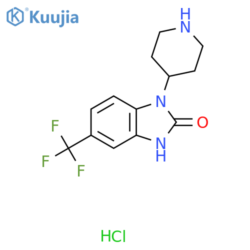 3-Piperidin-4-yl-6-(trifluoromethyl)-1H-benzimidazol-2-one;hydrochloride structure