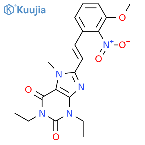 1H-Purine-2,6-dione,1,3-diethyl-3,7-dihydro-8-[2-(3-methoxy-2-nitrophenyl)ethenyl]-7-methyl-, (E)-(9CI) structure