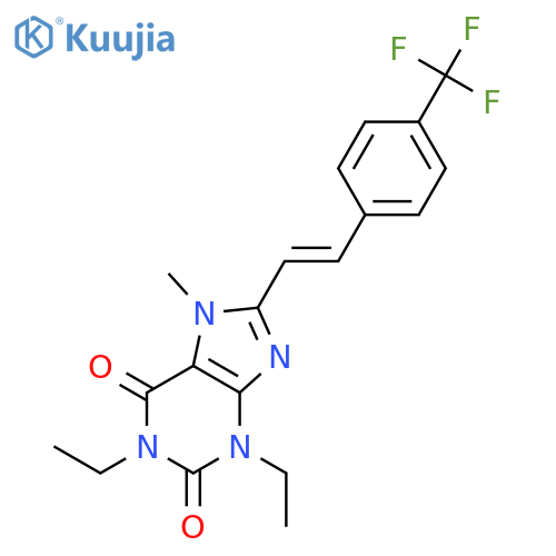 1H-Purine-2,6-dione,1,3-diethyl-3,7-dihydro-7-methyl-8-[2-[4-(trifluoromethyl)phenyl]ethenyl]-,(E)- (9CI) structure