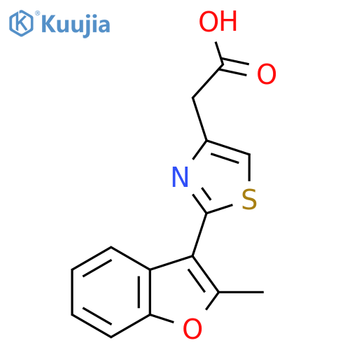 2-2-(2-methyl-1-benzofuran-3-yl)-1,3-thiazol-4-ylacetic acid structure