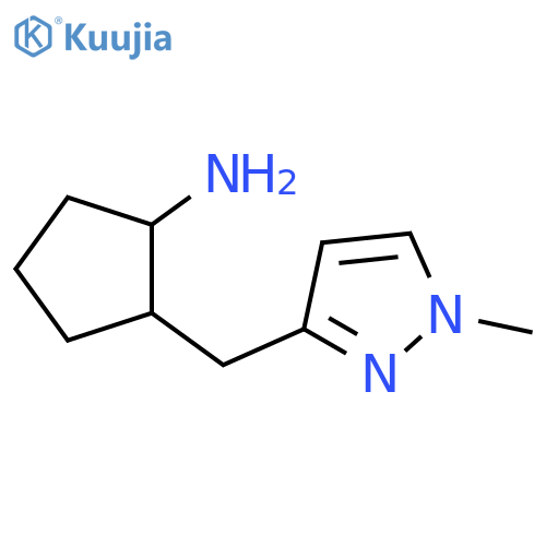 2-(1-methyl-1H-pyrazol-3-yl)methylcyclopentan-1-amine structure