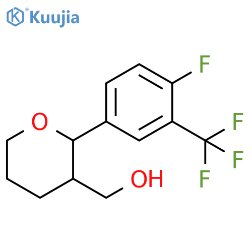 {2-[4-fluoro-3-(trifluoromethyl)phenyl]oxan-3-yl}methanol structure