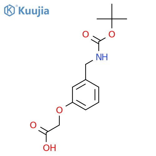 2-3-({(tert-butoxy)carbonylamino}methyl)phenoxyacetic acid structure