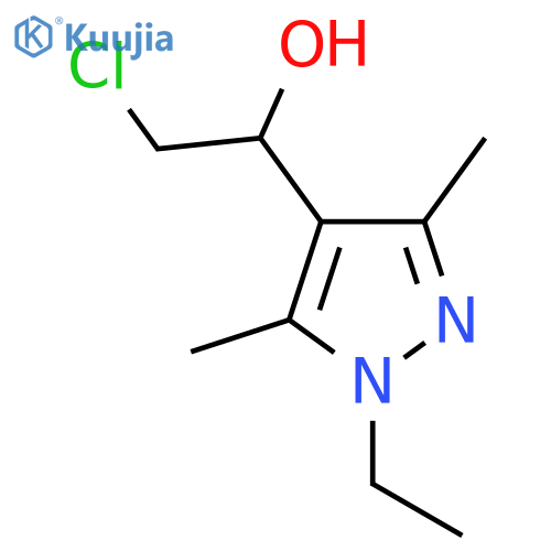 2-chloro-1-(1-ethyl-3,5-dimethyl-1H-pyrazol-4-yl)ethan-1-ol structure