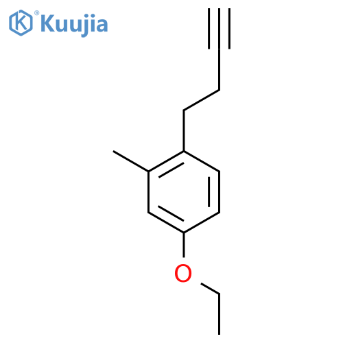 1-(but-3-yn-1-yl)-4-ethoxy-2-methylbenzene structure