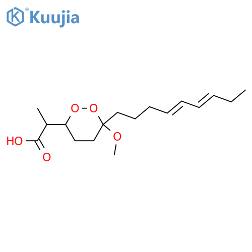 1,2-Dioxane-3-acetic acid, 6-methoxy-α-methyl-6-(4E,6E)-4,6-nonadien-1-yl-, (αR,3R,6R)- structure