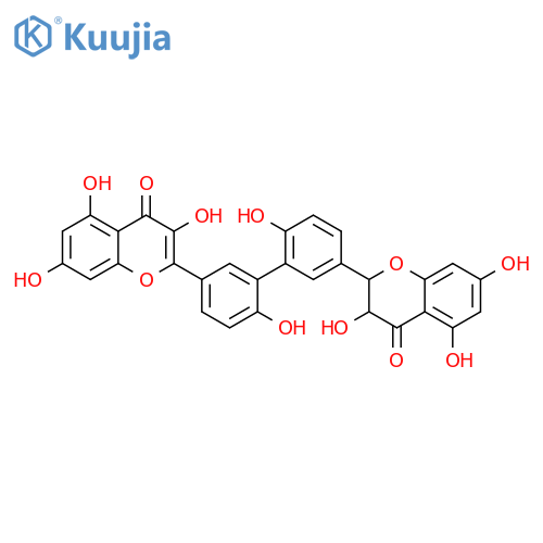 4H-1-Benzopyran-4-one,2-[2',6-dihydroxy-5'-(3,5,7-trihydroxy-4-oxo-4H-1-benzopyran-2-yl)[1,1'-biphenyl]-3-yl]-2,3-dihydro-3,5,7-trihydroxy-(9CI) structure
