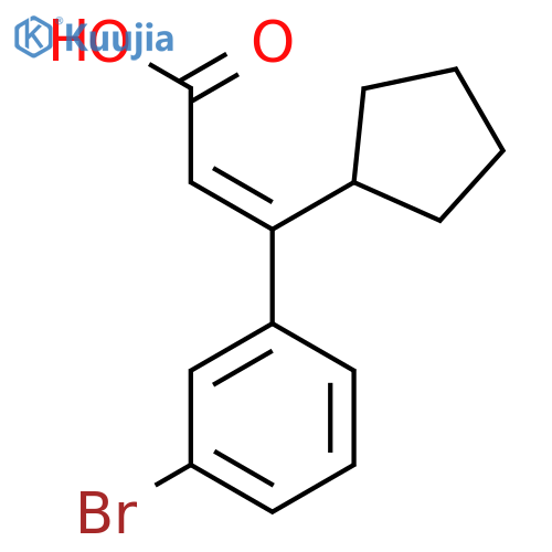 3-(3-Bromophenyl)-3-cyclopentylprop-2-enoic acid structure