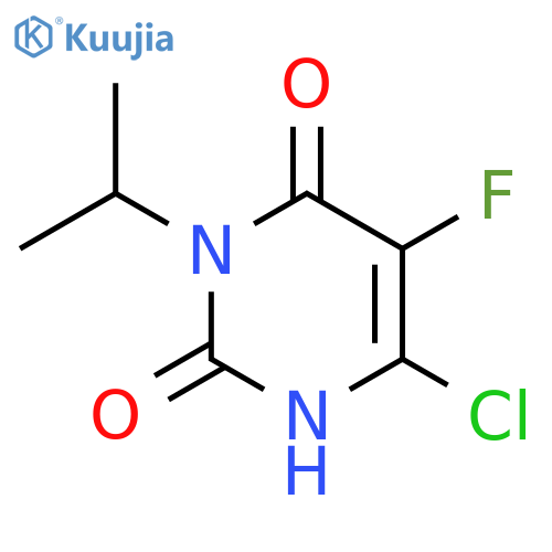 6-chloro-5-fluoro-3-(propan-2-yl)-2,3,4,5-tetrahydropyrimidine-2,4-dione structure
