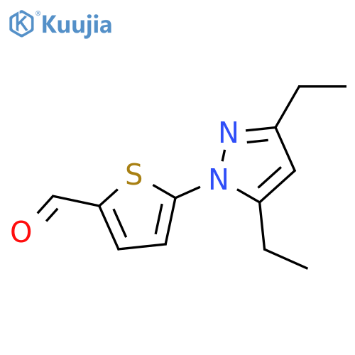5-(3,5-diethyl-1H-pyrazol-1-yl)thiophene-2-carbaldehyde structure