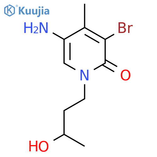 5-amino-3-bromo-1-(3-hydroxybutyl)-4-methyl-1,2-dihydropyridin-2-one structure