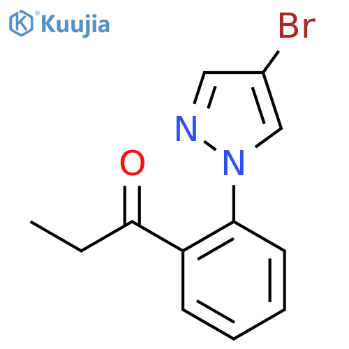 1-2-(4-bromo-1H-pyrazol-1-yl)phenylpropan-1-one structure