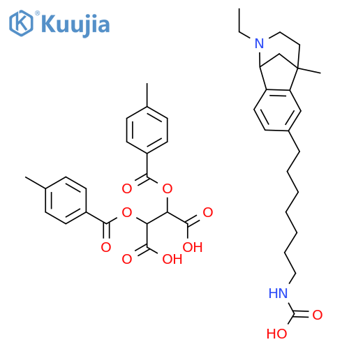 (2R,3R)-2,3-bis{[(4-methylphenyl)carbonyl]oxy}butanedioic acid - (2-ethyl-5-methyl-2,3,4,5-tetrahydro-1H-1,5-methano-2-benzazepin-7-yl)heptylcarbamic acid (1:1) structure