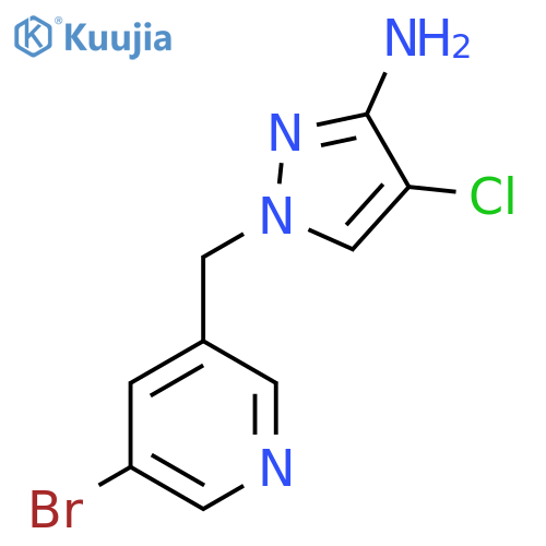 1-(5-bromopyridin-3-yl)methyl-4-chloro-1H-pyrazol-3-amine structure
