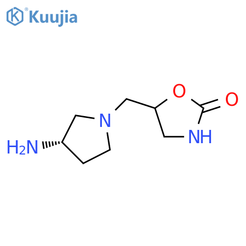 5-{(3S)-3-aminopyrrolidin-1-ylmethyl}-1,3-oxazolidin-2-one structure