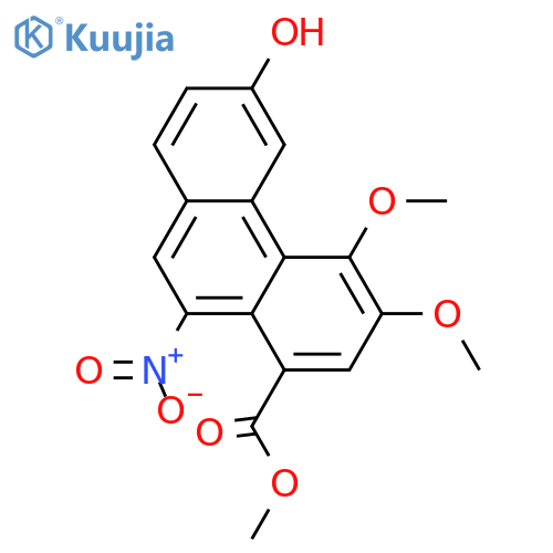 1-Phenanthrenecarboxylicacid, 6-hydroxy-3,4-dimethoxy-10-nitro-, methyl ester structure