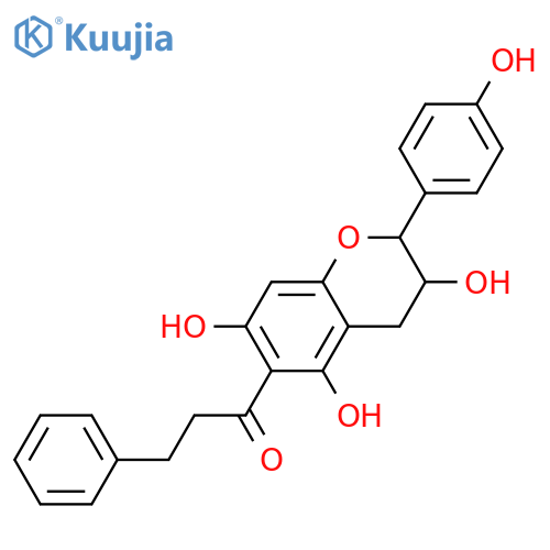 3,4',5,7-Tetrahydroxy-6-(3-phenylpropanoyl)flavan; (2R,3S)-form structure