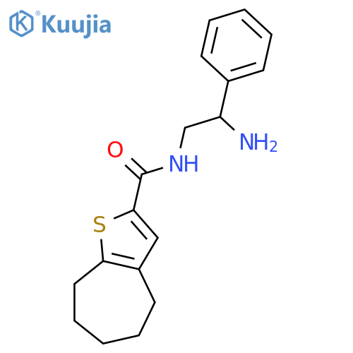 N-(2-amino-2-phenylethyl)-4H,5H,6H,7H,8H-cycloheptabthiophene-2-carboxamide structure