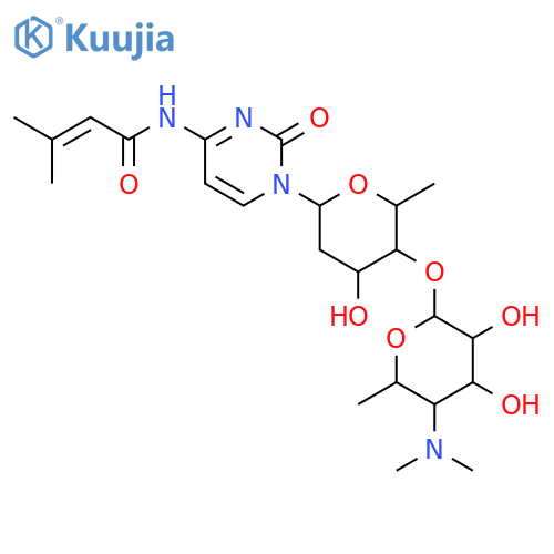 2-Butenamide,N-[1-[2,6-dideoxy-4-O-[4,6-dideoxy-4-(dimethylamino)-a-D-glucopyranosyl]-b-D-arabino-hexopyranosyl]-1,2-dihydro-2-oxo-4-pyrimidinyl]-3-methyl- structure