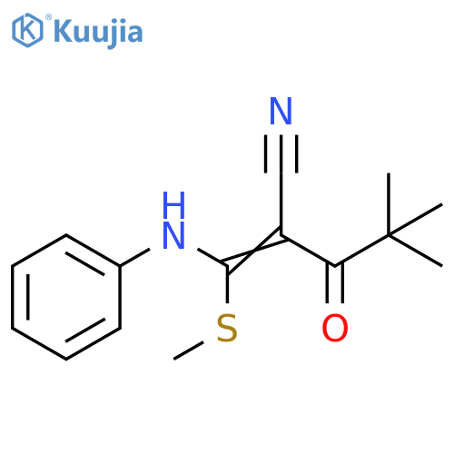 Pentanenitrile,4,4-dimethyl-2-[(methylthio)(phenylamino)methylene]-3-oxo- structure