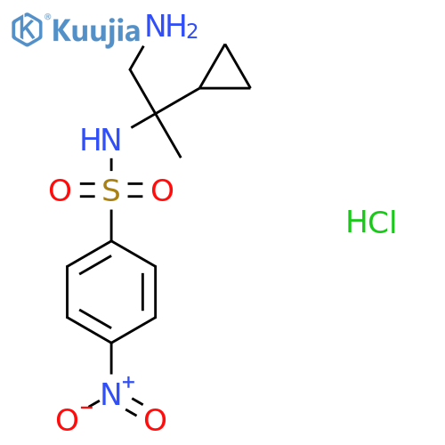 N-(1-amino-2-cyclopropylpropan-2-yl)-4-nitrobenzene-1-sulfonamide hydrochloride structure