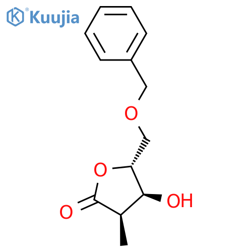 (3R,4S,5R)-5-(benzyloxymethyl)-4-hydroxy-3-methyl-tetrahydrofuran-2-one structure