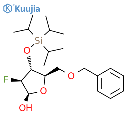 (2R,3S,4R,5R)-5-(benzyloxymethyl)-3-fluoro-4-triisopropylsilyloxy-tetrahydrofuran-2-ol structure