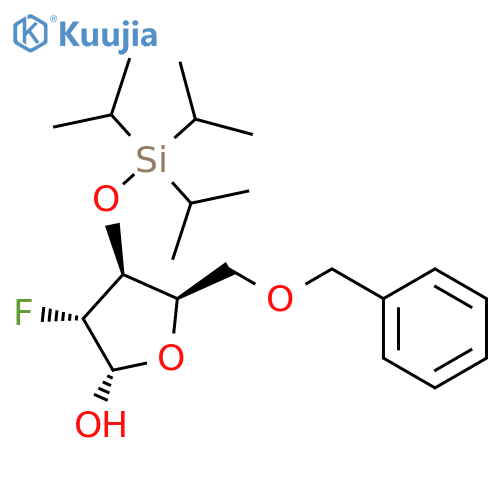 (2S,3R,4S,5R)-5-(benzyloxymethyl)-3-fluoro-4-triisopropylsilyloxy-tetrahydrofuran-2-ol structure