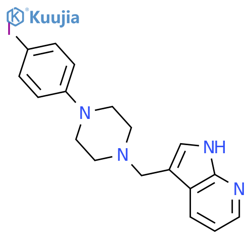 1H-Pyrrolo[2,3-b]pyridine,3-[[4-(4-iodophenyl)-1-piperazinyl]methyl]- structure