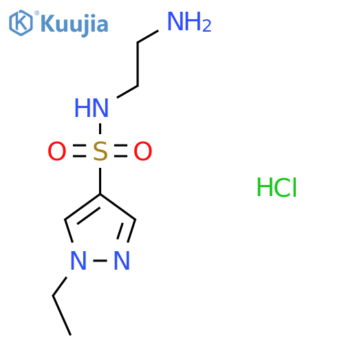 N-(2-aminoethyl)-1-ethyl-1H-pyrazole-4-sulfonamide hydrochloride structure