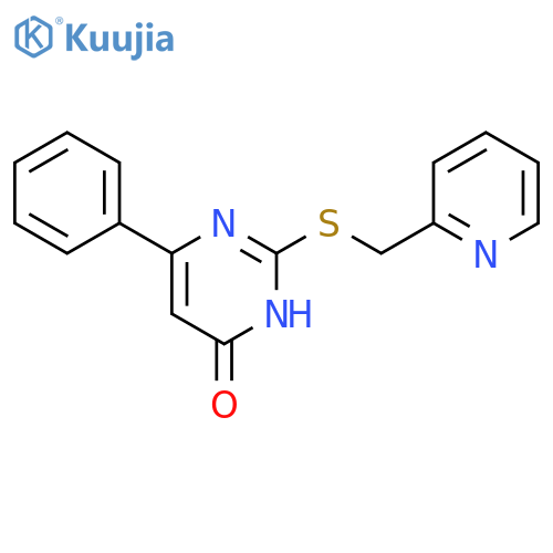 6-phenyl-2-{[(pyridin-2-yl)methyl]sulfanyl}-3,4-dihydropyrimidin-4-one structure