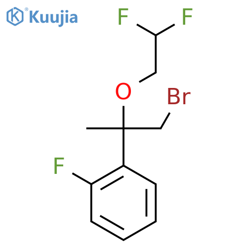 1-1-bromo-2-(2,2-difluoroethoxy)propan-2-yl-2-fluorobenzene structure