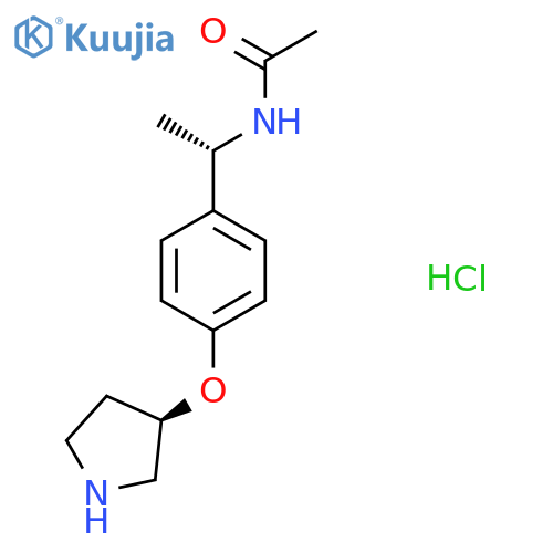 N-((S)-1-(4-((R)-Pyrrolidin-3-yloxy)phenyl)ethyl)acetamide hydrochloride structure