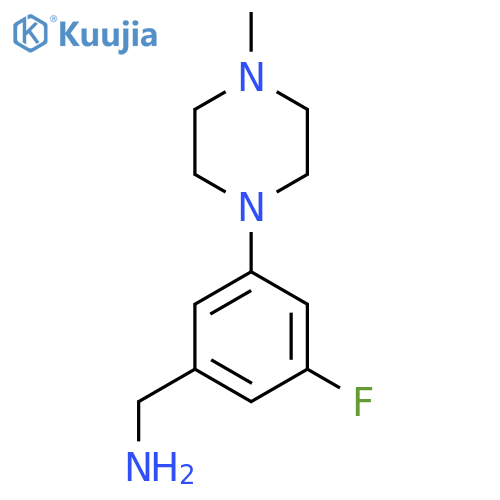 [3-Fluoro-5-(4-methylpiperazin-1-yl)phenyl]methanamine structure