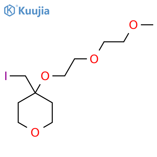 4-(iodomethyl)-4-2-(2-methoxyethoxy)ethoxyoxane structure