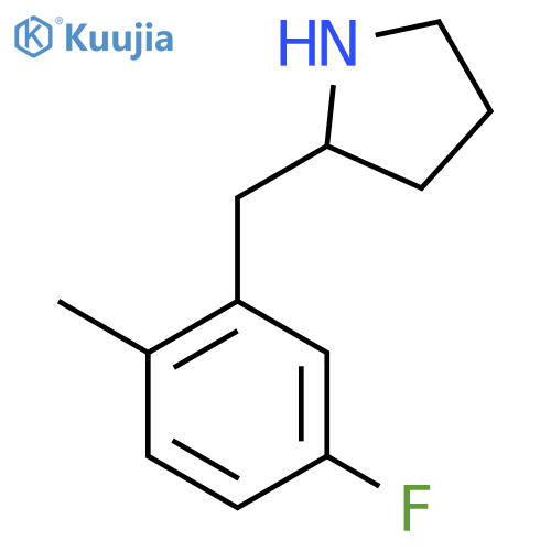 2-(5-fluoro-2-methylphenyl)methylpyrrolidine structure