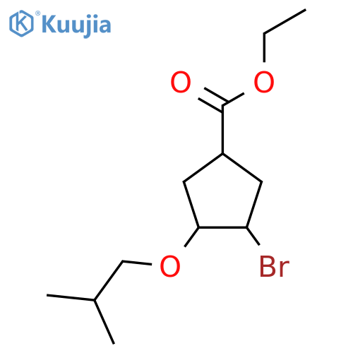 ethyl 3-bromo-4-(2-methylpropoxy)cyclopentane-1-carboxylate structure