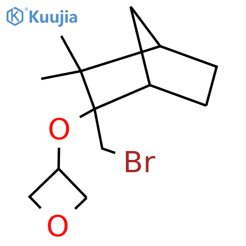 3-{2-(bromomethyl)-3,3-dimethylbicyclo2.2.1heptan-2-yloxy}oxetane structure