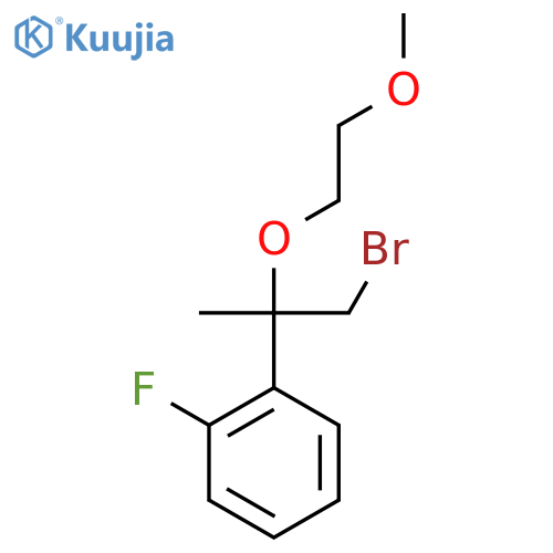 1-1-bromo-2-(2-methoxyethoxy)propan-2-yl-2-fluorobenzene structure