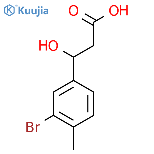 3-(3-bromo-4-methylphenyl)-3-hydroxypropanoic acid structure
