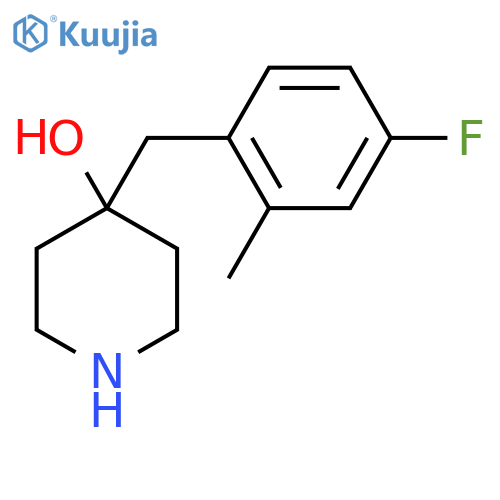 4-(4-fluoro-2-methylphenyl)methylpiperidin-4-ol structure