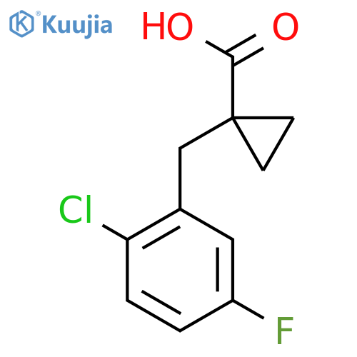 1-(2-chloro-5-fluorophenyl)methylcyclopropane-1-carboxylic acid structure