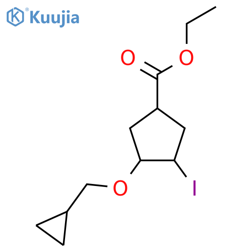 ethyl 3-(cyclopropylmethoxy)-4-iodocyclopentane-1-carboxylate structure