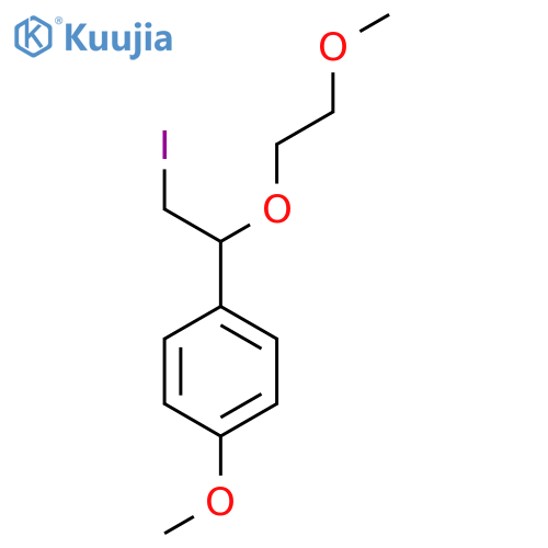 1-2-iodo-1-(2-methoxyethoxy)ethyl-4-methoxybenzene structure