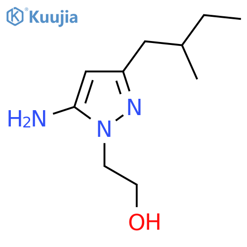 2-5-amino-3-(2-methylbutyl)-1H-pyrazol-1-ylethan-1-ol structure